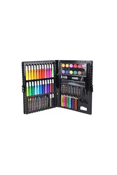 JollyMag Dětská sada na malování a kreslení, černé plastové pouzdro, 86 dílů,...