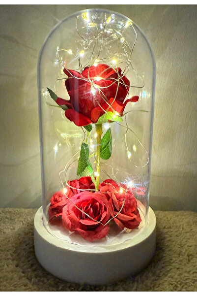 Linalux Gifts Sevgiliye Alınacak Hediye - Işıklı Kırmızı Gül Temalı Premium F...
