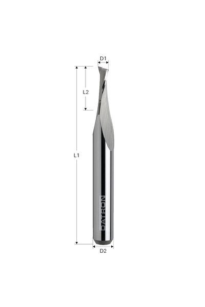 Datron Freza cu 2 caneluri, HSC+, pt. plastic, 0068824, 2.4x6.0x3.175mm