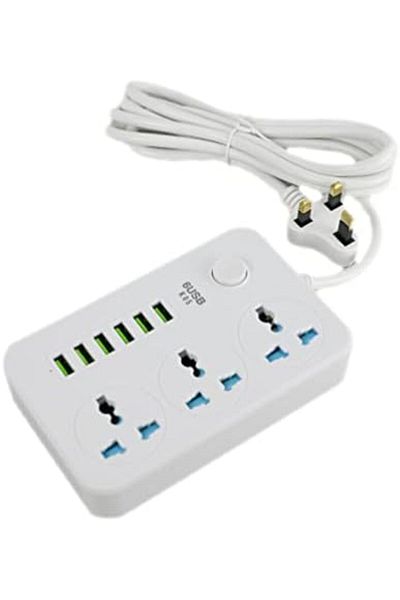 SUKILO Power Strip with 6 USB Charger Ports and 3 AC Sockets