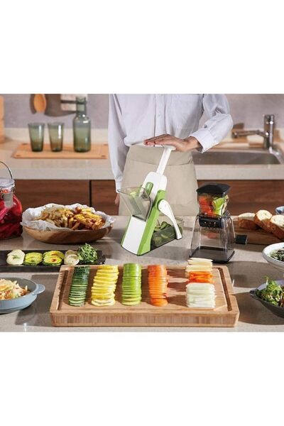 SUKILO مفرمة ومقطعة خضراوات من ماندولين، قطاعة مطبخ متعددة الوظائف 4 في 1