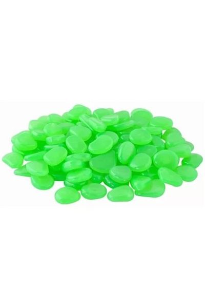 JollyMag Garden stones, phosphorescent, green, set of 100 pcs, 2/3 cm