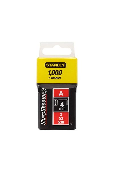 Stanley 1-TRA202T, capse pentru aplicatii uzuale, 4mm, 1000 buc tip A 5/53/530, blister