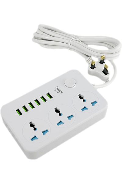 SUKILO Power Strip with 6 USB Charger Ports and 3 AC Sockets