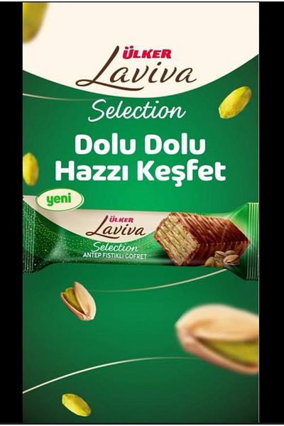 Ülker Laviva Selection Pistachio Wafer 45g X12 Pieces