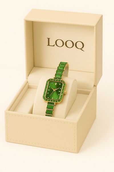 LOOQ New Zircon Stone Stylish Design Women's Wristwatch
