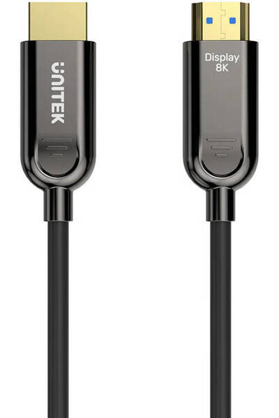 Unitek كابل HDMI 8K من الألياف البصرية، دقة 8K بمعدل 60 هرتز، نطاق ترددي يصل إلى 48 جيجابت في الثانية، قابس مطلي بالذهب عيار 24 قيراطًا،