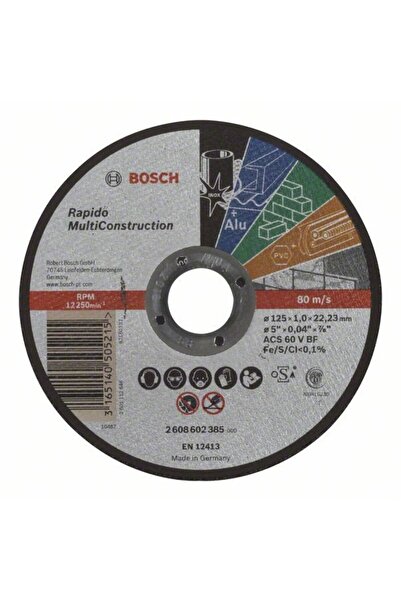 Bosch Disc de taiere drept Rapido Multi Construction ACS 60 V BF, 125mm, 1.0mm