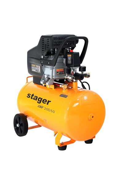 STAGER Air 20D50 air compressor, 50L, 8bar, 200L/min, single-phase, direct drive