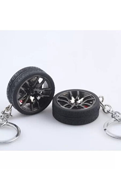 OEM Kovová klíčenka, antikorozní, model kola auta, černá
