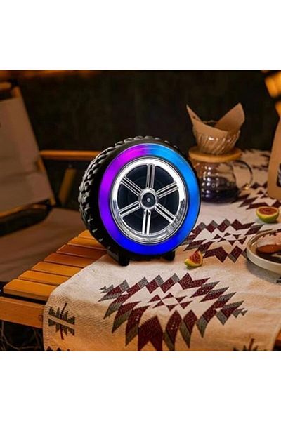 SUKILO Bluetooth Speaker with RGB Lights – Outdoor Wireless Tyre Speaker with 3D Stereo Bass, 1500