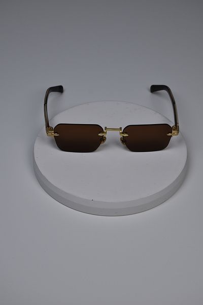 LOOKUP NEW Eşref Tek Sunglasses Unisex Women Men Uv400 Protected Square Metal Gold Gold Hinged Sunglasses