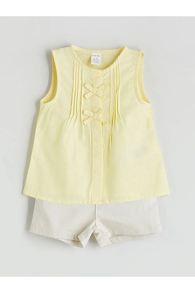 LC Waikiki Sari Bow Baby Girl Blouse and Shorts 2-Piece -Akrglobal-
