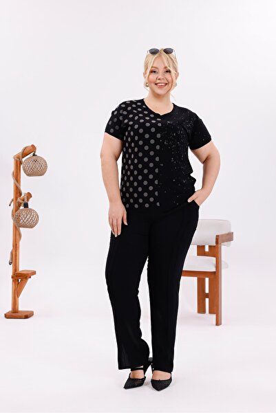 Siyezen Plus Size Trousers Grass Printed Cotton Suit