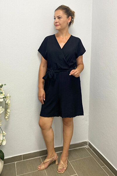 Mia Butik Plus Size Black Shorts Jumpsuit