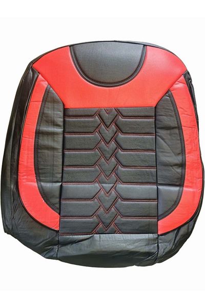 CED AUTO TRADE Set of car seat covers, universal, front-rear, split seat, -leather, black with red