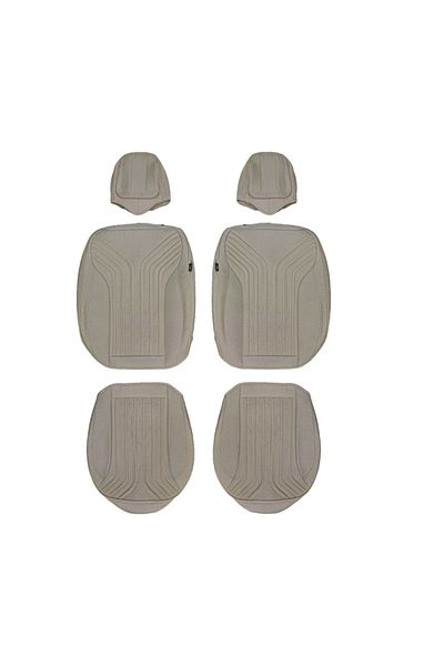 CED AUTO TRADE Deluxetuning universal car seat cover set, fabric, cream, front-rear, split seat