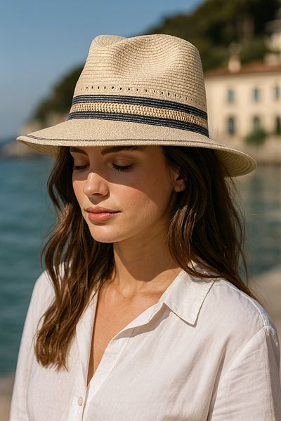 LAGRANZE Trend Knitted Textured Straw Summer Hat