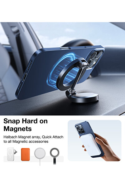 TORRAS Magnetic Slim Fit for iPhone 16 Pro Case 6.3 inch, Ultra-Thin, Navy Blue