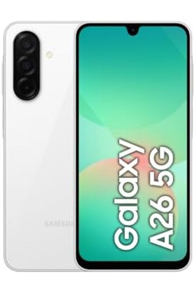 Samsung Galaxy A26 5G, Android Smartphone, 256GB Storage, 8GB RAM, White, 50MP Camera, Large Display