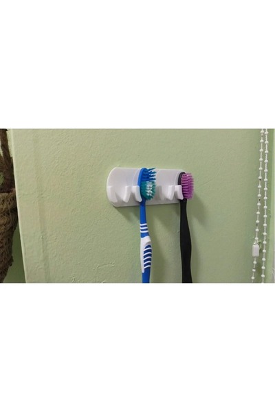 Filkorium3D Suport/Umeraș pentru periuță de dinți 4 bucăți alb