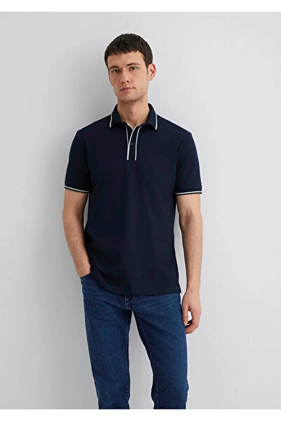 Mavi Ανδρικό μπλουζάκι με γιακά πόλο κανονικό Navy Blue M0612648-80872