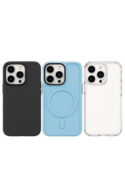 Case Club 3-Pack iPhone 13 Pro Cases – Luxury Shockproof Covers | MagSafe Compatible | Soft Silicone, Transp