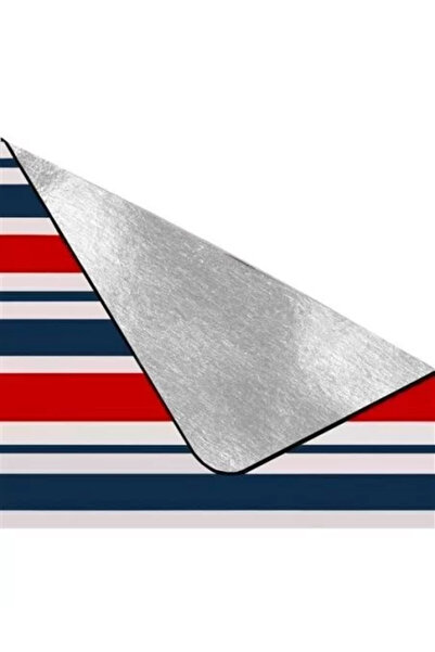 JollyMag Picnic Blanket, Striped Pattern, Red, White, Blue, 200 x 220 cm