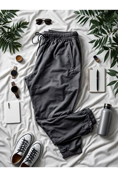 JustBS Ανδρική φόρμα casual/καθημερινή σε ανθρακί χρώμα με μανίκια jogger