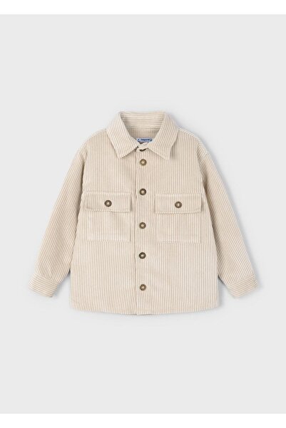 MAYORAL Момчешка кадифена риза, кремава