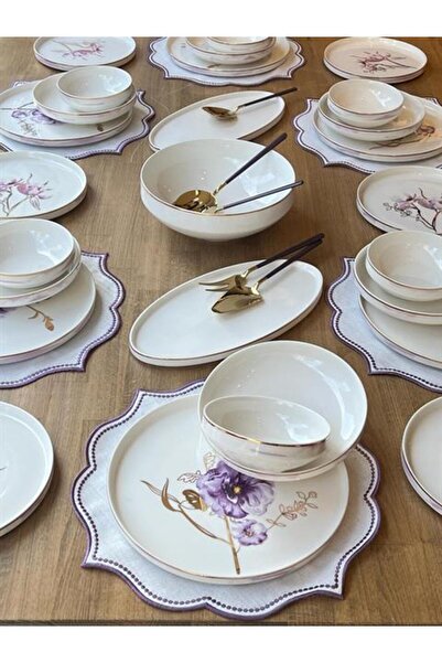 ROSSEV Yemek Takımı Modern Violet 32 Parça 6 Kişilik