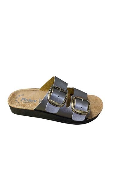 POLEX Women's Double Buckle Flat Sole Slippers