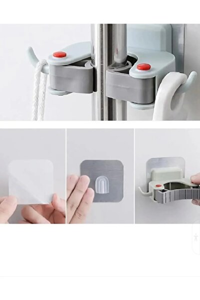 VAN VLECK Paspas Süpürge Fırça ve Mop Askısı – Duvar Tipi Sap Tutucu Mutfak Banyo Düzenleyici Aparat | 1 Adet