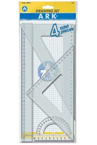 Ark çizim seti (cetvel +45 gönye + açıölçer + 60' gönye)