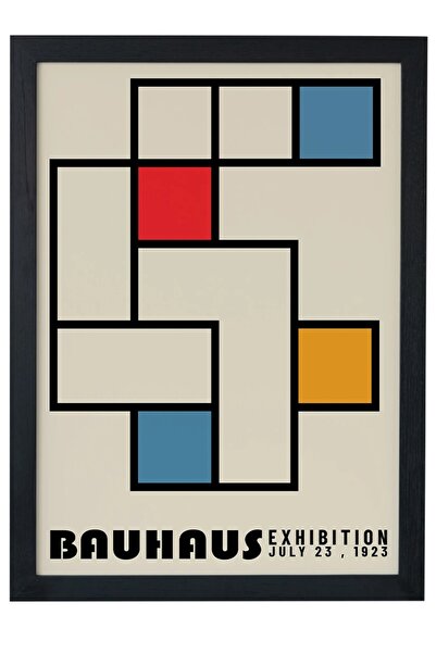 gxe.art Poster de pictură cu cadru negru pentru expoziție Bauhaus