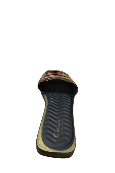 POLEX Women's Flat Thin Sole Patent Leather Slippers