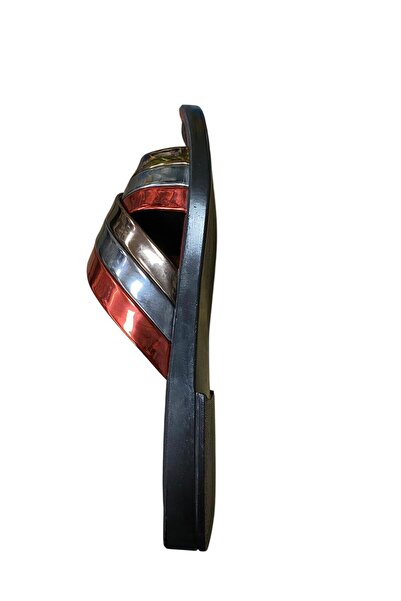 POLEX Women's Flat Thin Sole Patent Leather Slippers