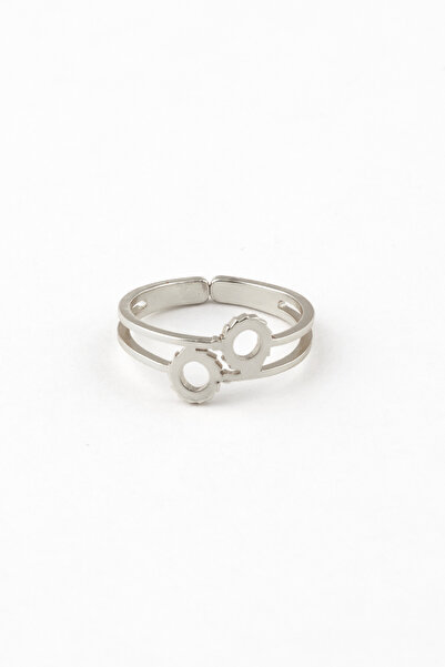 Sortie Aksesuar خاتم من الفولاذ المقاوم للصدأ قابل للتعديل مع شكل دائرة مزدوجة