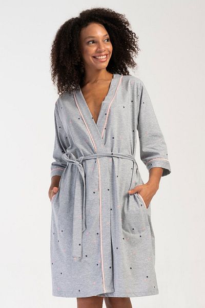 VİENETTA Women's Plus Size 3/4 Sleeve Dressing Gown, 408144