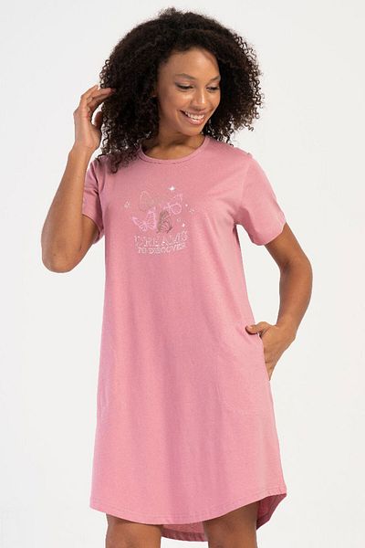 VİENETTA Cotton Women's Short Sleeve Nightgown, 407066