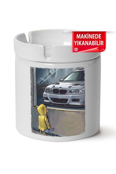 sartre art Bmw E46 Baskılı Porselen At-Söndür Küllük