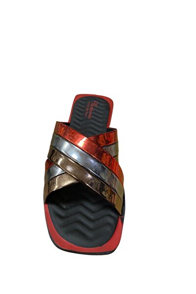 POLEX Women's Flat Thin Sole Patent Leather Slippers