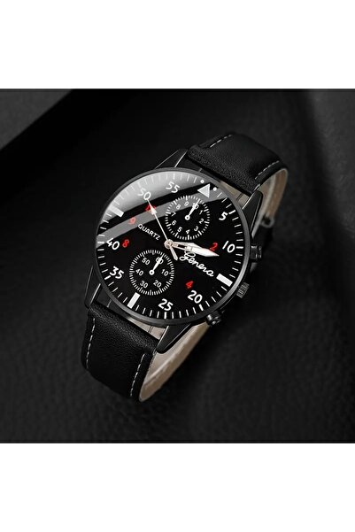 Feronnucci Erkek Kol Saati – Kuvars Mekanizma, Deri Kordon, Kronograf Siyah v...