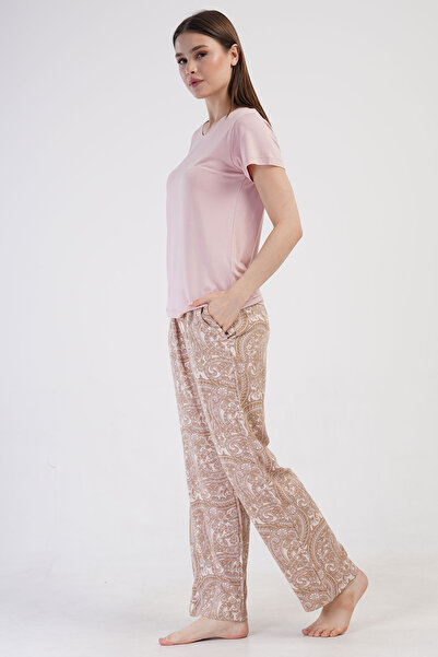 VİENETTA Women's Viscose Short Sleeve Pajama Set, 410053