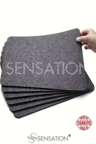 Sensation 6 Pieces of Gray Felt American Service Home Decor, Indoor Dining Accessory