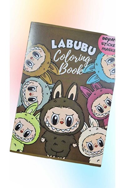 Coloring Book Labubu Boyama Kitabı Stickerlı Arka Kapak Kesilerek Maskeli Boy...