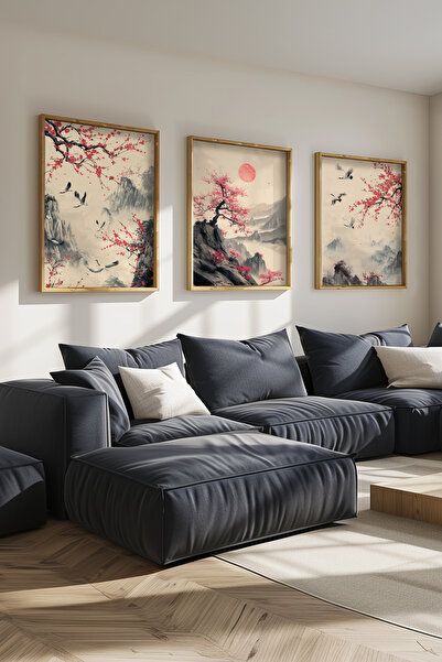 STARYUNA Ζωγραφική σε ιαπωνικό στυλ με πουλί με κορνίζα, σετ ζωγραφικής 2 τεμ...