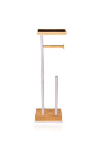 The Mia Toilet Paper Stand with Tray Gray