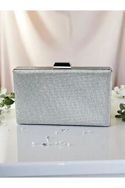 Wedding Fashion Dot Pattern Silver Gray Lame Color Women's Evening Dress Bag Wedding Engagement Graduation