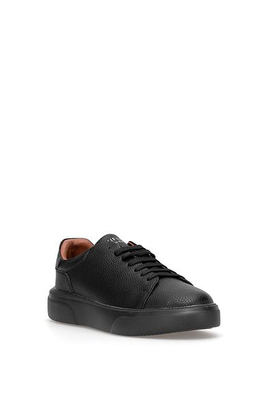 Lufian 112230287 Tommy Men's Genuine Leather Classic Sneaker Black